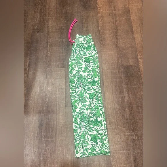 Lilly Pulitzer PJ Knit Pant Fiddle Leaf Green Lil Escape Plan Size XXS - Picture 3 of 6